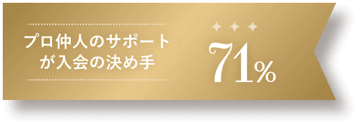 プロ仲人のサポートが入会の決め手71%